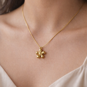Anti Tarnish Gold Flower Pendant