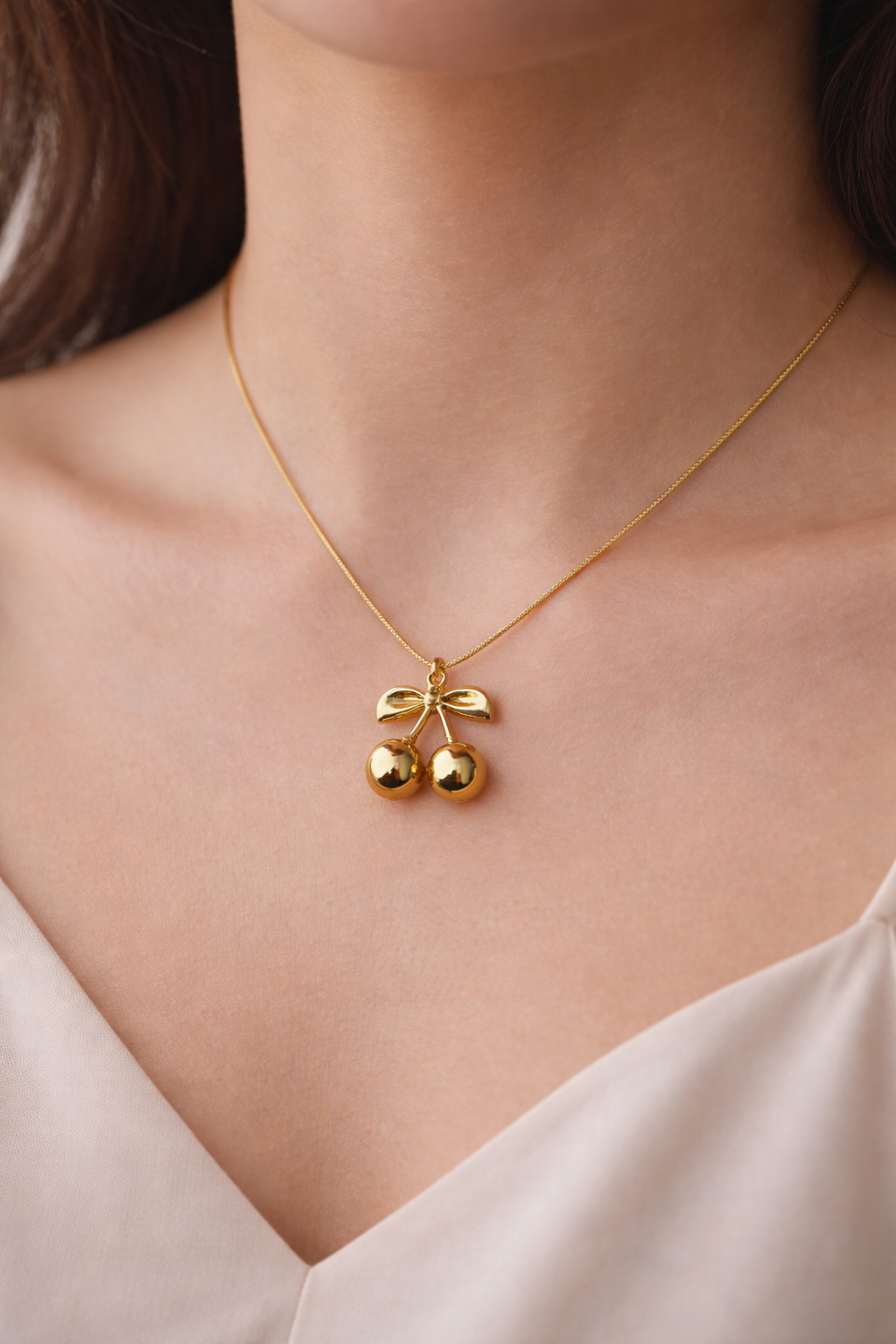 Anti Tarnish Cherry Pendant