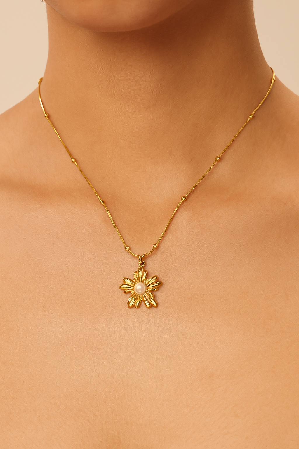 Anti Tarnish Flower Pendant