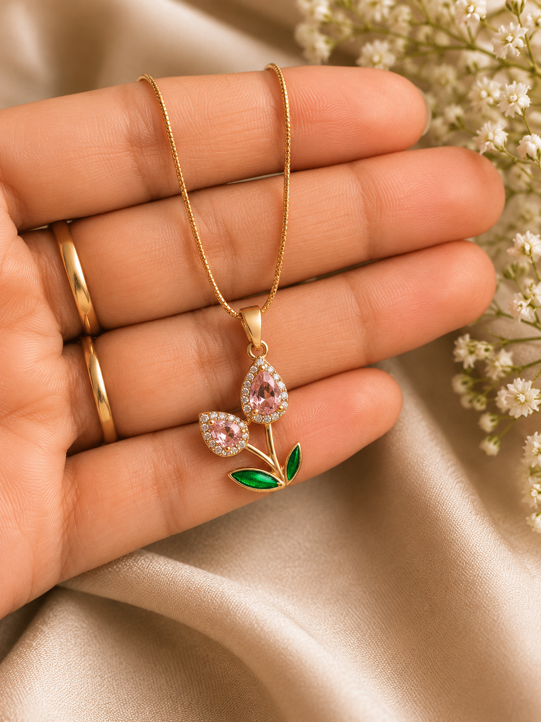 Pink Tulip Neckpiece