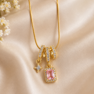 Pink Crystal Charm Pendant